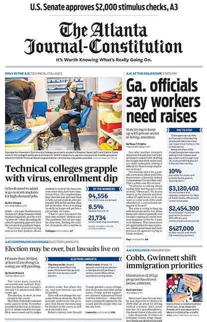Atlanta constitution newspaper - Atlanta top news headlines. ‘The anxiety is real’: Many Georgia voters dread Biden-Trump 2.0. 5h ago. Fulton DA accuses special prosecutor’s wife of ‘interfering’ with Trump probe. 17h ... 